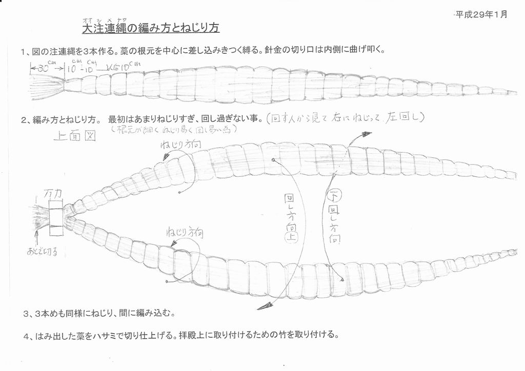 大しめ縄の作り方 相模の国 高森神社